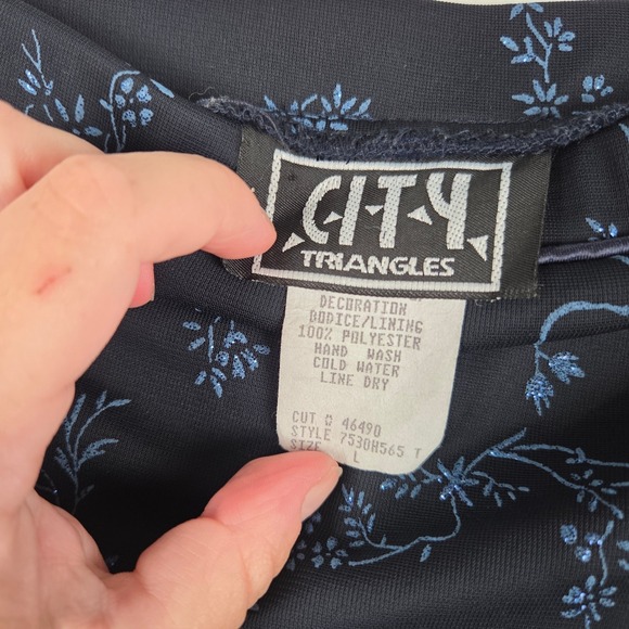 Vtg Y2K Blue‎ Floral Glitter Strapless Mesh Dress L Whimsigoth Fairy Grunge HOCO - Picture 6 of 10